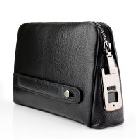 Mens Fingerprint Bags for men Leather Hand Bag Male Long Money Wallets Mobile Phone Pouch Men Messenger Bag Anti-Theft Purses