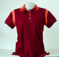 เสื้อโปโลสีแดงเลือดหมู ผ้า Treta Cotton i013