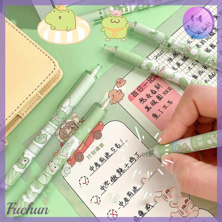 fuchun-เครื่องเขียนญี่ปุ่น6ชิ้นปากกาน่ารักโรงเรียนปากกาเครื่องเขียนเกาหลีปากกา-kawaii-0-5mm