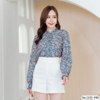 เสื้อทำงาน Miss Daisy : No.2102 เสื้อแขนยาวพิมพ์ลาย | Printed Long Sleeve Blouse