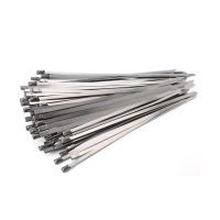 10Pcs SS304 Stainless Steel Cable Ties Width 7.9mm Self-locking Zip Exhaust Wrap Coated Metal Straps Marine Wiring Harness Cable Management