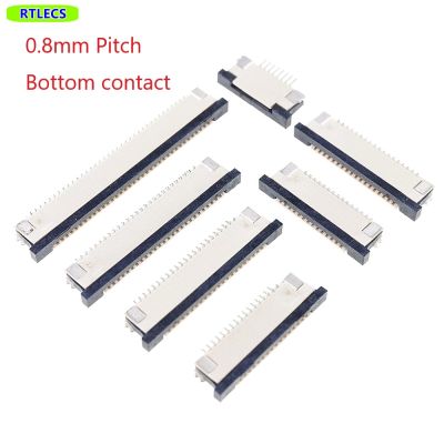 10 Pcs FFC FPC Connector 0.80 mm 5 6 8 9 10 12 14 15 16 18 20 22 24 26 28 30 36 Pin Bottom Contact SMT Right Angle Horizontal