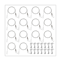 Sturdy Art Work Hanging System 88 Lb (40 Kg) Max Load Capacity Adjustable Wire Hooks Kit 3Ft Length Cable with Loop