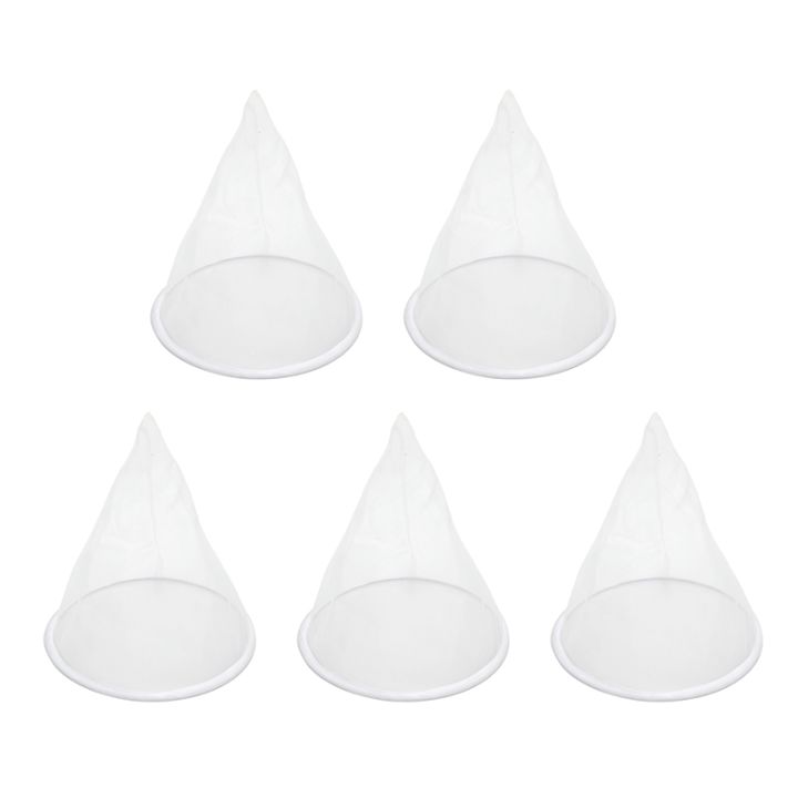 5pcs-beekeeping-equipment-bee-honey-filter-nylon-cone-shape-honey-screener-bee-hive-bee-honey-tools