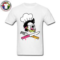 Chef Skull Funny Tshirt Mens Summer Autumn Sweatshirt No Glue Print Luxury Band T Shirt For Men Design  D44M