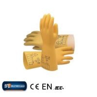 ถุงมือป้องกันไฟฟ้าแรงสูง ยี่ห้อ SIBILLE  Class 0 ป้องกันไฟฟ้า 1000 V. (Electricians Rubber Gloves)