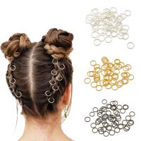 [hot]✸♦✣  100/200Pcs Hair Braid Rings Accessories for Dreadlock Metal/Gold/Silver Clip African Braided Braids