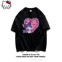 ญี่ปุ่น Harajuku Sanrio Kuromi สร้างสรรค์พิมพ์แขนสั้นเสื้อยืด Hot Cal Tops Tees ผู้หญิงเสื้อผ้าสำหรับ Y2k หญิง