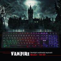 OKER VA-59 OKER VAMPIRE KEYBOARD USB MULI BACKLIGHT VA59 มีไฟ แถมฟรีแผ่นรองเมาส์