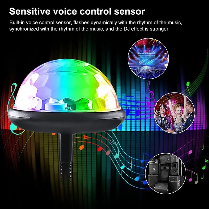 Usb Disco Ball Light Led Small Magic Voice Control RGB Strobe