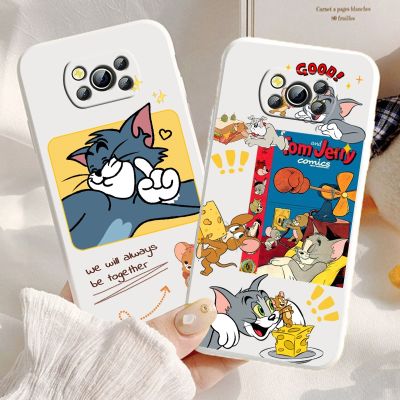 [Yellow peach flavor] ตลกแมวการ์ตูนและแผ่นสำหรับ Xiaomi Mi Poco X4 X3 C40 C31 C3 M4 M3 F4 F3 GT Pro NFC Liquid Liquid เชือกฝาครอบโทรศัพท์กรณี