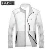 JEEP SPIRIT 1941 ESTD ผู้ชาย Sun เสื้อผ้าป้องกัน UV Protection กีฬากลางแจ้งเสื้อผ้า Windbreaker Hooded แจ็คเก็ตฤดูร้อนน้ำแข็งผ้าไหม