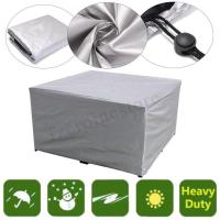 Patio Furniture Cover Silver Waterproof Dust-Proof Sun Protection Heavy-Duty Outdoor Table And Chair Cover With Adjustable Rope