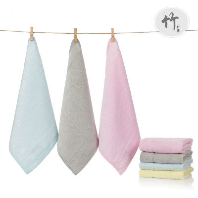 25x25cm Small Towel Bamboo Charcoal Fiber Solid Color Square Kids Children Hand Face Towels