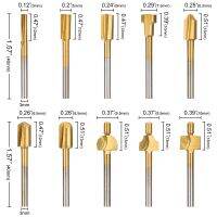 10ชิ้น1/8Quot; Hss เราเตอร์ไม้ไฟล์บิตส์ไทเทเนียมเคลือบมินิ3มม. เครื่องกัดเครื่องตัดไม้เหมาะกับ Dremel ชุดโรตารี่เครื่องมือช่างไม้ W/ กรณี