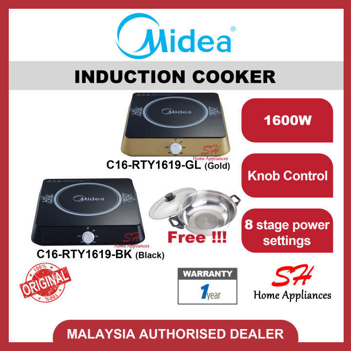 Midea Induction Cooker C16RTY1619 (1600W) FREE POT Lazada