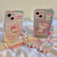 Sanrio Hello Kitty Invisible Bracelet Bracelet Phone Case For Iphone 11 12 13 14 Pro Max Plus Kawaii Mymelody Silicone Cover Y2K