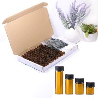 100Pcs 1Ml 2Ml 3Ml 5Ml Empty Thin Glass Small Amber Dram Perfume Oil Vials Sample Test Bottle Amber Glass Essential Oil Bottle