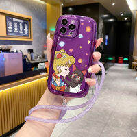 เคสรองรับการกระแทก Samsung Galaxy S23 S21พิเศษพร้อมลายกะลาสีและสายคาดที่คล้องแมวกันตก