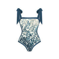 Badmode Voor Meisjes Vintage Blauw 2023 Luxe กางเกงขาสั้น Bourkiniwomen S Bandage Badpak Ondergoed Beha String Badpak