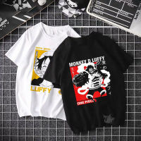 แฟชั่นผู้ชายผ้าฝ้ายเต็มรูปแบบ เสื้อยืดโอเวอร์ไซส์【100% cotton】ONE PIECE Luffy Zoro Mens Tshirt Harajuku Cool  Black Short Sleeve T Shirt Japanese Anime Summer T-Shirt