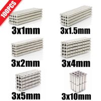 100Pcs Mini ขนาดเล็ก N35 รอบแม่เหล็ก 3x1 3x1.5 3x2 3x4 3x5 3x10mm Neodymium แม่เหล็กถาวร NdFeB Super Strong แม่เหล็กที่มีประสิทธิภาพ-Jingmu