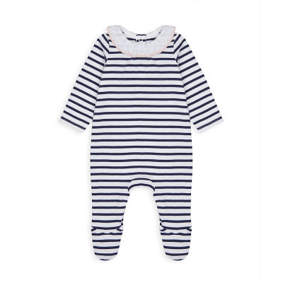 ชุดเต็มตัวเด็กทารก Mothercare navy striped all in one YA402