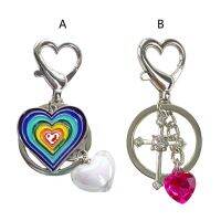 blg Diamonds Crossed Penetration Love Keychain Small Fresh Heart Buckle Keyholder 【JULY】