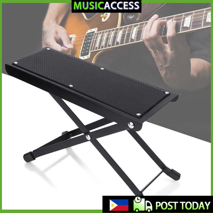 Guitar Footstool Guitar Foot Rest Metal with 4 Height Adjustable Stand