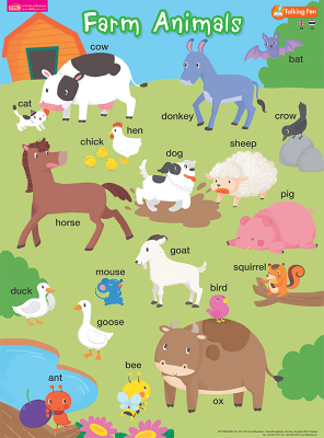 โปสเตอร์พลาสติก Farm Animals (ใช้กับ Talking Pen)