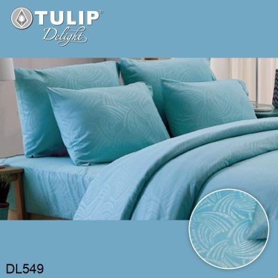 (ครบเซ็ต) Tulip Delight ผ้าปูที่นอน+ผ้านวม อัดลาย สีฟ้า SKY BLUE EMBOSS DL549 (เลือกขนาดเตียง 3.5ฟุต/5ฟุต/6ฟุต) #ทิวลิปดีไลท์ เครื่องนอน ชุดผ้าปู ผ้าปูเตียง ผ้าห่ม