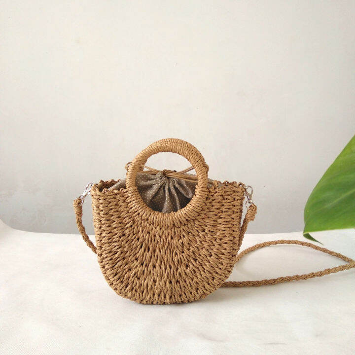 rattan-bag-children-handbag-messenger-bag-small-round-bucket-hand-bag-straw-bag-beach-bag-size-23cm-19cm