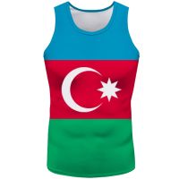 hot【DT】 Azerbaijan Custom Made Name Number Flag Clothing Tees Aze Sleeveless T-shirt Azerbaijani Az Top