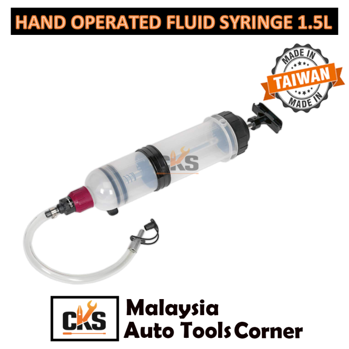 Hand Operated Fluid Syringe 1.5L Vehicle Car Oil Fluid Inspection