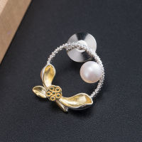 S925 Sterling Silver PRetro Design Lotus Pearl Brooch Feminine Dress Suit Sweater Pin womens clothing accessories corsage