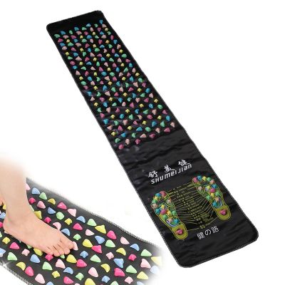 ☸㍿ Chinese Foot Acupressure Massager Foot Relaxation Mat Feet Therapy Cushion Stone Reflexology Walk Stress Pain Tension Relief Pad