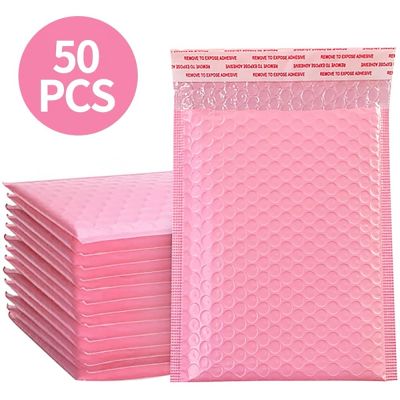 【cw】 50PCS Mailer Poly Padded Mailing Envelopes Padding Pink ！