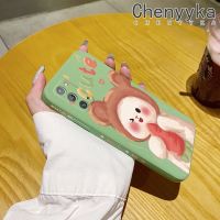 Chenyyka เคสโทรศัพท์ปลอกสำหรับ Samsung โน๊ต20ลายหมีน้ำมันเคสสุดสวยงามเคสป้องกันขอบสี่เหลี่ยมเคสนิ่มเคสปลอกซิลิโคนกันกระแทก