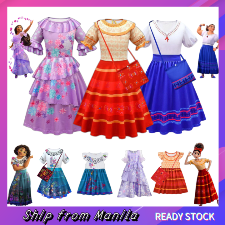 Encanto Dress Kids Costume Isabela Mirabel Dolores Louisa Cosplay Party ...