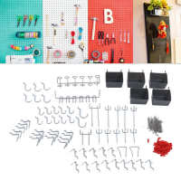 114ชิ้น Pegboard ตะขอ Assortment เครื่องมือออแกไนเซอร์จัดเก็บชุดชุดสำหรับบ้านการประชุมเชิงปฏิบัติการแขวนผนังคณะกรรมการการจัดเก็บชั้นวาง