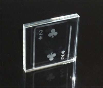 【CW】 Glass 3.0 Tricks Magician Card Pattern Appearing Close Up Gimmick Props Comedy