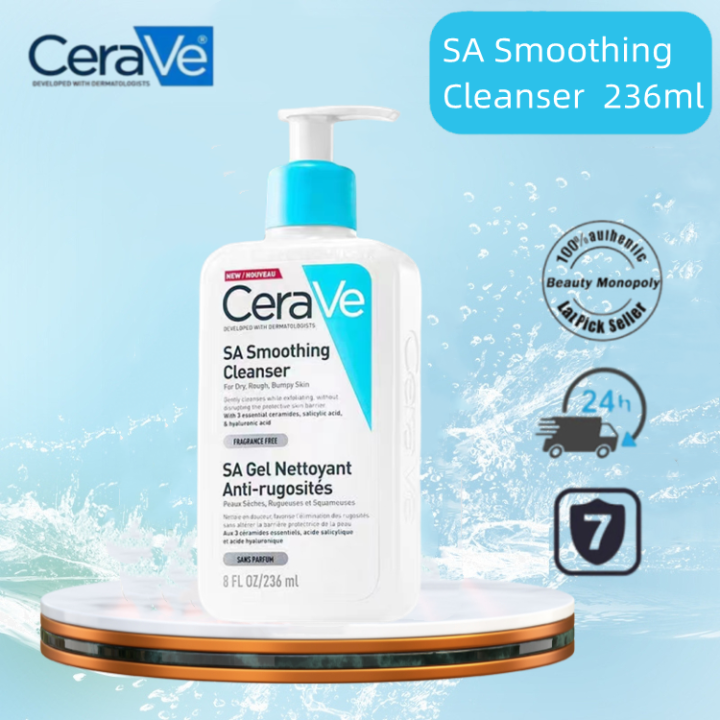 Cerave SA Smoothing Cleanser for Dry Rough Bumpy Salicylic Acid Facial