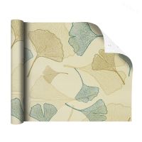 【cw】 and Stick Wallpaper Gold/Blue/Beige Leaves Adhesive Wall Sticker Bedroom Decoration