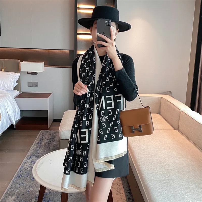 2021 Autumn and Winter New LV 100%FENDI Scarf Shawl For Women Luxury Double  Sided Printed Cashmere Fiber Scarf Warm Shawl Soft And Comfortable Big Shawl