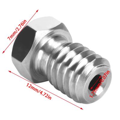 ”【；【-= 3D Printer Nozzle  Stainless Steel Extrude Head Mini Firm Printer Thread Removable Filament Nozzle  0 2 1 75Mm