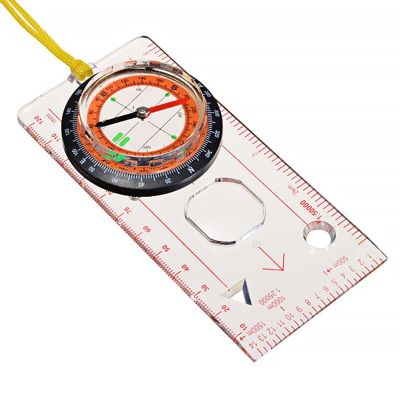 ；。‘【； Hiking Camping Outdoor Compass Ruler Cross-Country Race Baseplate Measure Ruler Map Scale Military Compass