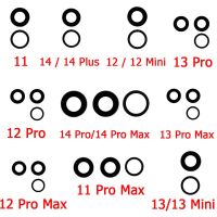 ด้านหลังกระจกเลนส์กล้องถ่ายรูปสำหรับ iPhone 13 14 Pro Max 12 11 ProMax Mini XR XS XSMax X 7 8 Plus 6 6S พร้อมกาวสติ๊กเกอร์