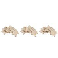 40 x Wooden Star Shapes, Plain Wood Craft Tags with Hole (10cm)