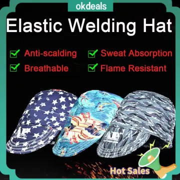 Elastic Welding Hat Sweat Absorption Welders Welding Protective Hat Cap  Flame ^