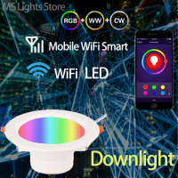 Led Down Light Smart Spot LED Downlights RGB Dimming 5W 7W 9W WIFI ไฟเพดานในร่มโคมไฟบลูทูธโคมไฟ